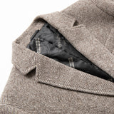 Men's Wool Blend Pea Coat Notched Collar Single Breasted Overcoat Warm Winter Trench Coat