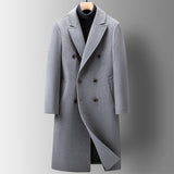 Double Breasted Knee-Length Wool Coat