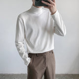 Men's Loose Half Turtleneck Solid Color Casual Bottoming Shirt