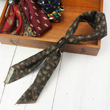 Men's Vintage British Business Silk Scarf Printed Square Scarf