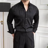 Men's Textured Draped Casual Business Shirt