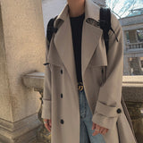 Casual British Style Double Breasted Loose Coat