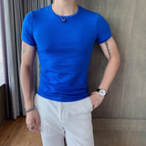 Men's Business British Summer Slim Elastic T-Shirt