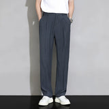 Men's Loose Straight Wide Leg Casual Ice Silk Trousers