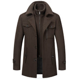 Autumn and Winter Men's Business Double Collar Coat