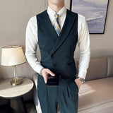 Men's British Elegant Simple Business Double Breasted Suit Vest