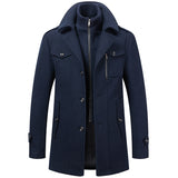 Autumn and Winter Men's Business Double Collar Coat