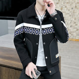 Men's Lapel Printed Jacket