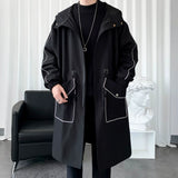 Men's Hooded Loose Casual Long Sleeve Pocket Coat