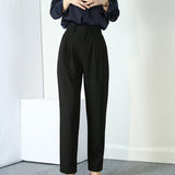 High Waist Straight Suit Pants