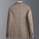 Checked Non-iron Slim-fit Wool Coat