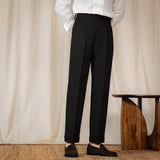 Mens Business Mid-high Waist Casual Trousers