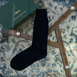 Men's Business Cotton Pit Striped Mid Calf Socks
