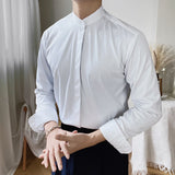 Men's Casual Retro Business Gentleman Stand Collar Shirt