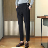 Men's Business Casual High Waisted Pants Slim Fit Dress Pants