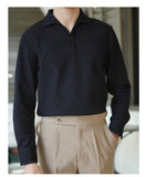 Men's Business Casual Long Sleeve Polo Shirt