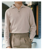 Men's Business Casual Long Sleeve Polo Shirt