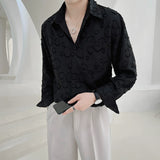 Men's Vintage British Jacquard Long Sleeve Shirt