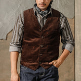 Men's British Retro Corduroy V-neck Casual Vest