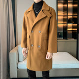 Men's Business Casual Suit Collar Light Mature Style Mid Length Coat