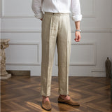 Men's Business Casual High Waisted Pants Slim Fit Trousers