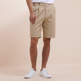 Men's Retro British Casual Solid Color Suit Shorts