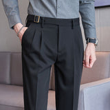 Men's Business High-waisted Casual Slim-fitting Suit Pants