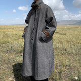 Retro Wool Mid-length Over-the-knee Coat