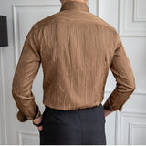 Men's Textured Draped Casual Business Shirt