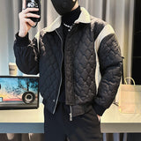 Men's Casual British Vintage Diamond Zipper Jacket