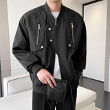 Men's Business British Casual Solid Color Zipper Jacket