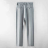 Men's Solid Color Straight Stretch Mid-rise Casual Pants