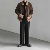 Autumn and Winter Loose Contrast Lapel Jacket