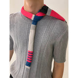 Colorblock Hand-knit Wool Scarf