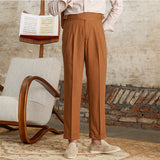 Summer Linen Cotton Breathable Thin High Waist Straight Pants