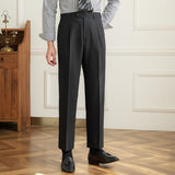 Elastic Waist Drape Business Casual Slim Fit Trousers