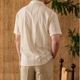 Hollow Pattern Vintage Polo Shirt