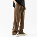 Men's Summer Drape Suit Pants Casual Trousers Loose Drape Straight Wide Leg Pants