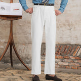 Men's Vintage Washed Jeans High Waist Straight Trousers