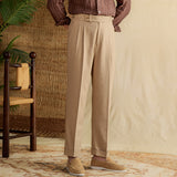 Linen Cotton High Waist Straight Leg Casual Trousers