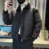 Men's Casual British Vintage Diamond Zipper Jacket