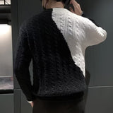 Men's Casual Contrast Turtleneck Sweater