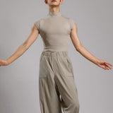 Half-sleeved Ribbed Modern Dance Top