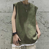 Casual Solid Color Sleeveless Tank T-Shirt