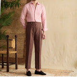 Men's Casual High Waist Straight Pants