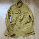 POLO Collar Unstructured Linen Solid American Jacket