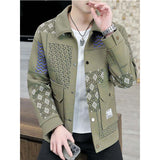 Lapel Printed Casual Jacket