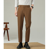 Slim Straight-leg Drape Wrinkle-free Trousers