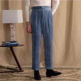 Men's Chenille Warm Casual High Waist Straight Trousers