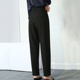 High Waist Straight Suit Pants